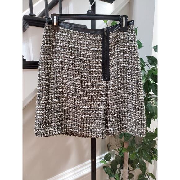 Halogen Women's Multicolor Acrylic Faux Leather Trim Back Zip Mini Skirt Size 2 - Picture 10 of 10